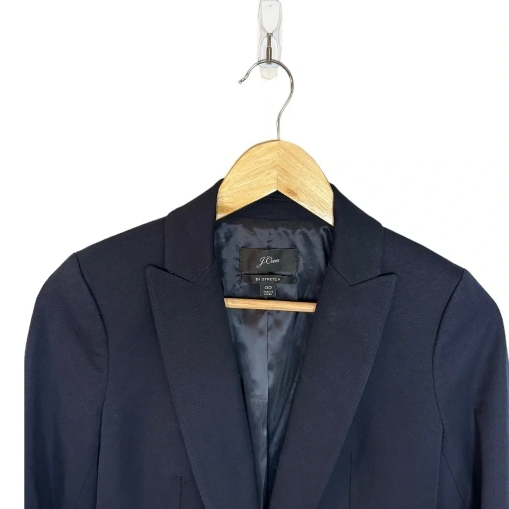 J. CREW Parke Blazer In Bi-Stretch Cotton Navy Blazer 00